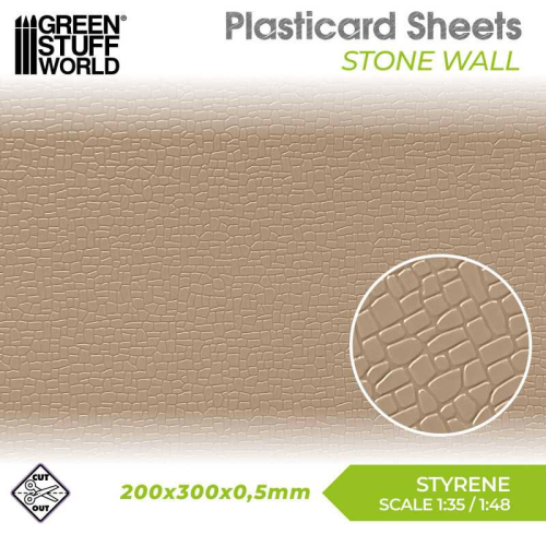 Текстурированные листы GSW Styrene Plasticard Sheet — Stone Wall (мостовая)