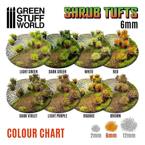 Shrubs Tufts - 6mm self-adhesive - WHITE (Кущі ПУЧКИ Самоклеючі БІЛІ)