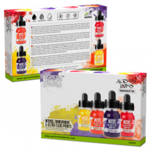 Набор акриловых чернил GSW Acrylic Inks — Transparent Fire (х4)