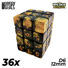 Гральні кубики Green Stuff World D6 Color YELLOW/BLACK (36 шт)