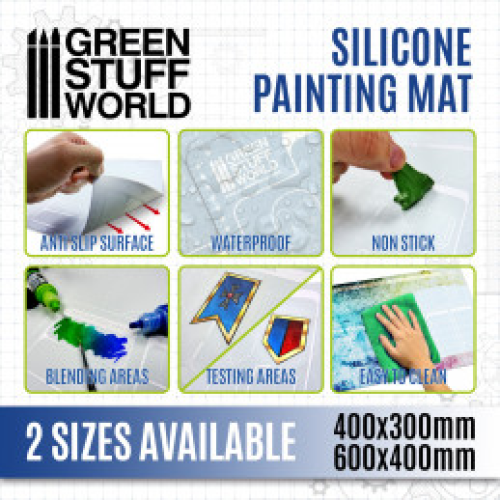Силиконовый коврик для рисования Green Stuff World Tapete de Silicona de pintura 400×300 мм