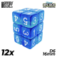 Игровые кубики Green Stuff World Dice D6 16 мм, цвет BLUE Marble (12 шт.)