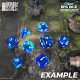 Игровые кубики Green Stuff World Dice D6 16 мм, цвет BLUE Marble (12 шт.)