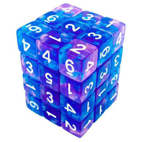Гральні кубики Green Stuff World D6 Color BLUE Marble (36 шт)