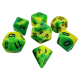 Игровые кубики GSW Dice MIX 16 мм, цвет LIME GREEN, мраморные, 7 шт.