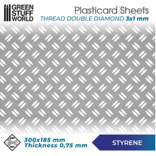 Текстурированный лист GSW Styrene Double Diamond (имитация алюминия)