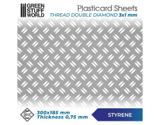 Текстурированный лист GSW Styrene Double Diamond (имитация алюминия)