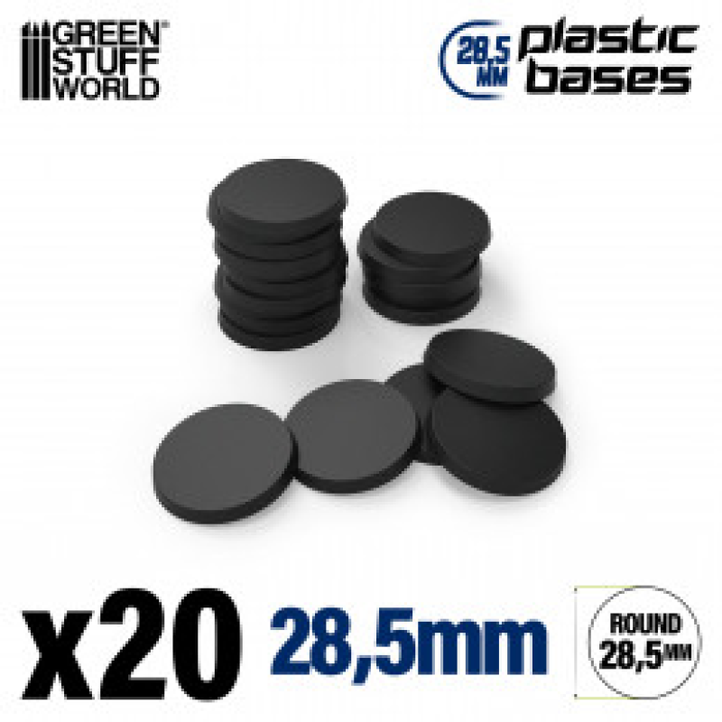 База для мініатюр GSW чорна кругла 28.5mm 20шт