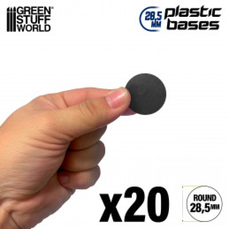 База для мініатюр GSW чорна кругла 28.5mm 20шт
