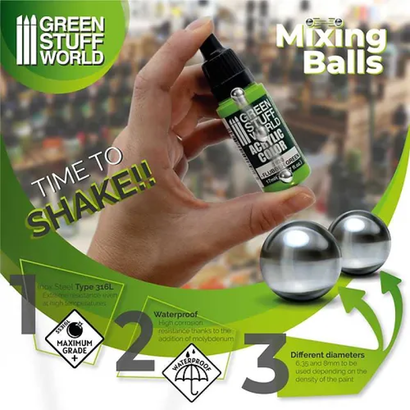 Сталеві кульки для фарб GSW Steel Mixing Balls 8 mm Quality (Pack x35)