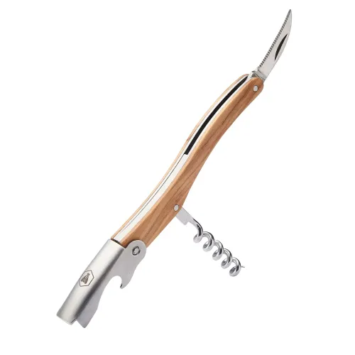 Нож сомелье Laguiole, дерево Olive Wood Corkscrew в подарочной коробке, коричневый (40268475)