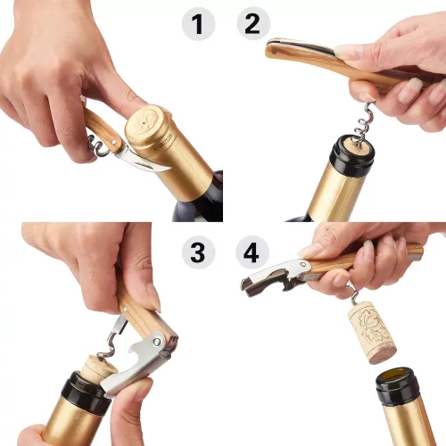 Нож сомелье Laguiole, дерево Olive Wood Corkscrew в подарочной коробке, коричневый (40268475)