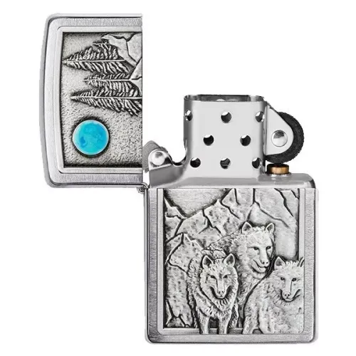 Зажигалка бензиновая "ZIPPO" 200 Wolf & Pack Emblem (49295)
