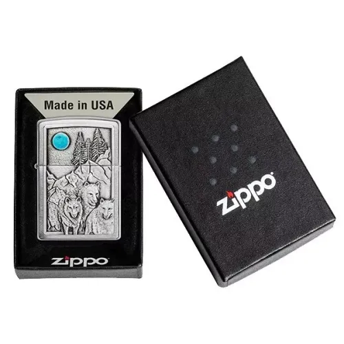 Зажигалка бензиновая "ZIPPO" 200 Wolf & Pack Emblem (49295)