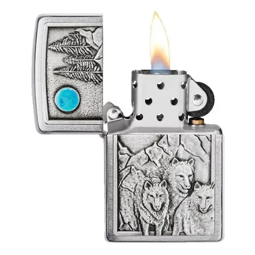 Зажигалка бензиновая "ZIPPO" 200 Wolf & Pack Emblem (49295)
