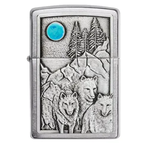 Зажигалка бензиновая "ZIPPO" 200 Wolf & Pack Emblem (49295)