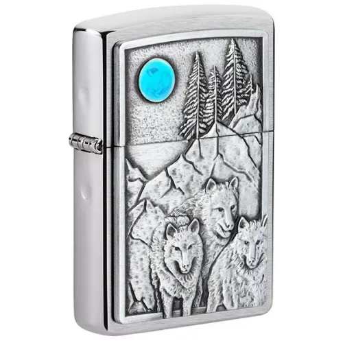 Зажигалка бензиновая "ZIPPO" 200 Wolf & Pack Emblem (49295)