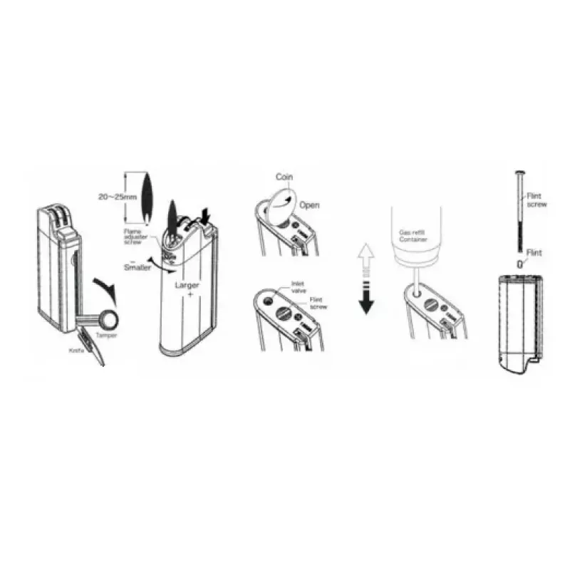 Зажигалка газовая кремниевая для трубки с инструментами IMCO Chic 4 Pipe Flint gold золотистая (IM1800001)