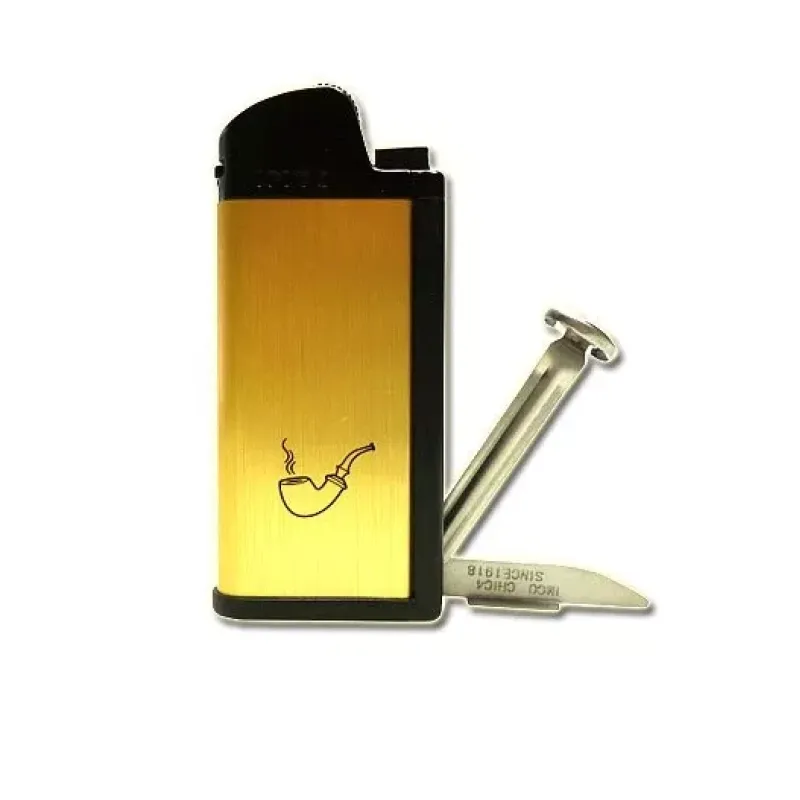 Зажигалка газовая кремниевая для трубки с инструментами IMCO Chic 4 Pipe Flint gold золотистая (IM1800001)
