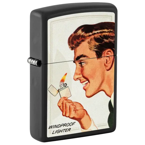 Зажигалки бензиновые набор ZIPPO Red Matte и Black Matte Vintage Ad Lighter Set, красная, черная (46295)