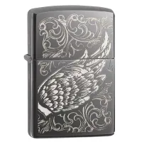 Запальничка бензинова Zippo Filigree Flame and Wing Design Чорна (29881)