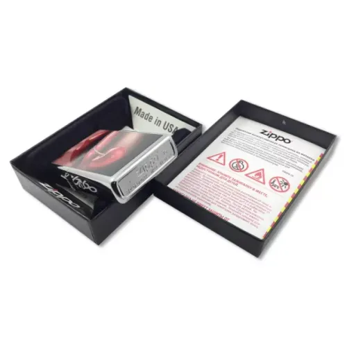 Зажигалка бензиновая ZIPPO Lips & Cherries High Polish Chrome, полированный хром (28655)