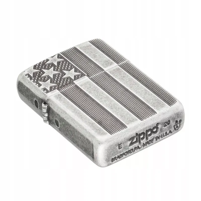 Запальничка бензинова армована ZIPPO Armor® U.S.Flag Antique Silver Plate (28974)