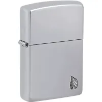 Зажигалка армированная бензиновая ZIPPO Armor® High Polish Chrome Flame Design зеркальный хром (46396)