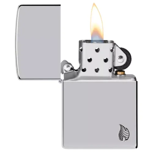 Зажигалка армированная бензиновая ZIPPO Armor® High Polish Chrome Flame Design зеркальный хром (46396)