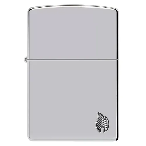 Зажигалка армированная бензиновая ZIPPO Armor® High Polish Chrome Flame Design зеркальный хром (46396)