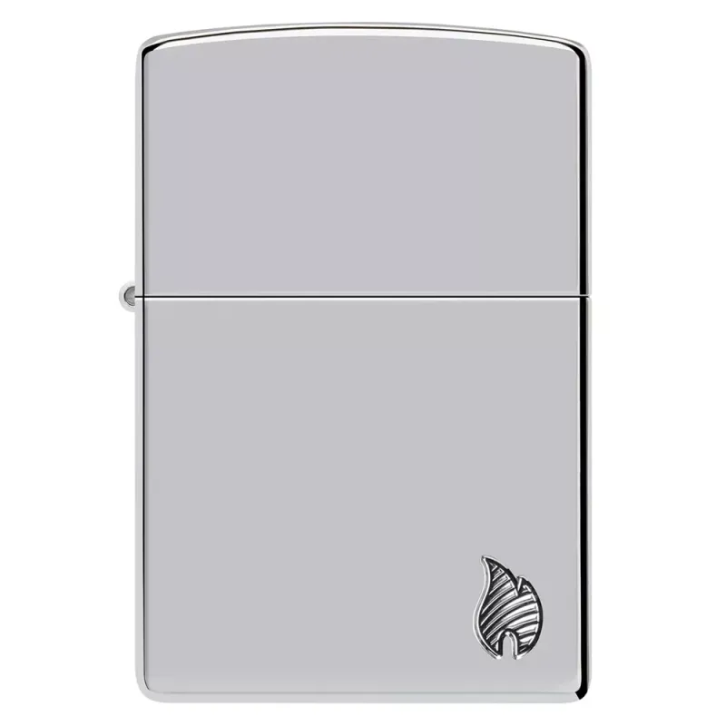 Зажигалка армированная бензиновая ZIPPO Armor® High Polish Chrome Flame Design зеркальный хром (46396)