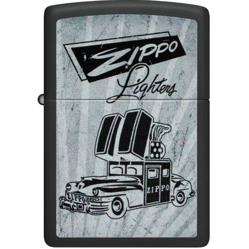 Зажигалка бензиновая Zippo 218 Car Ad Design Черно-серая (48572)