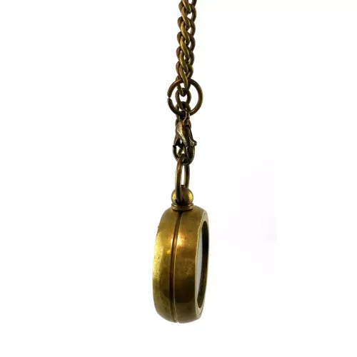 Компас карманный бронзовый на цепочке Compass Round Locket d-3.3,h-1,1 см (DN34899)