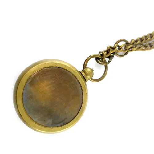 Компас карманный бронзовый на цепочке Compass Round Locket d-3.3,h-1,1 см (DN34899)