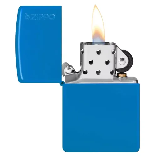 Зажигалка бензиновая Zippo Sky Blue Matte Logo Голубая (48628 ZL)