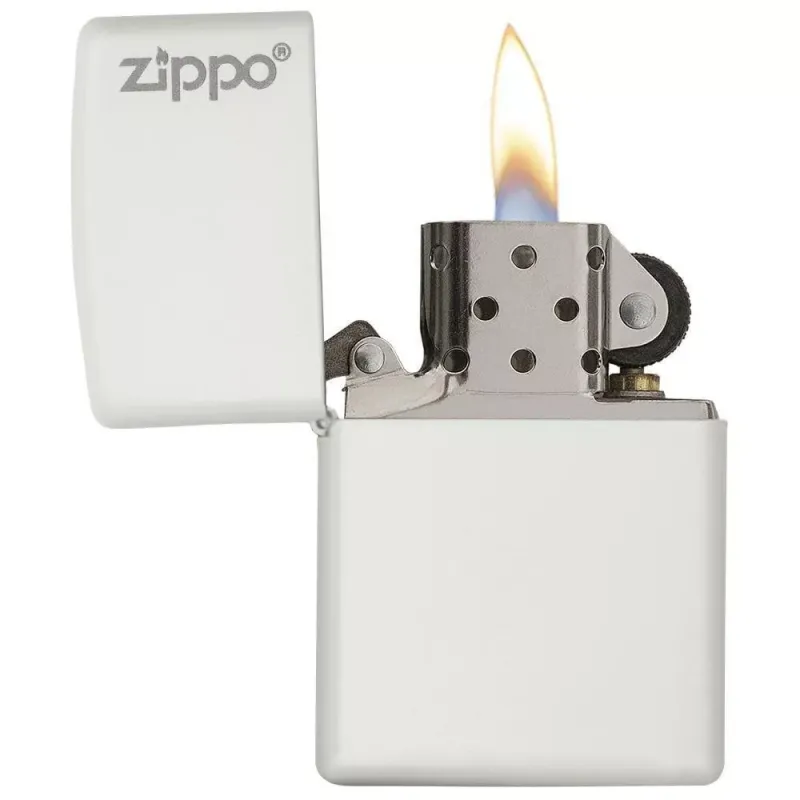 Зажигалка бензиновая ZIPPO Wite Matte Logo белая с логотипом (214 ZL)