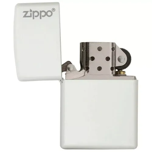 Зажигалка бензиновая ZIPPO Wite Matte Logo белая с логотипом (214 ZL)