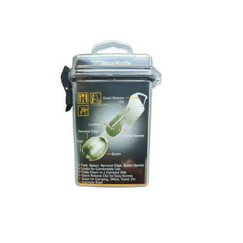 Посуд для відпочинку та туризму Брелок ложка-вилка-відкривалка True Utility SporKnife водонепроникний кейс (TU201)