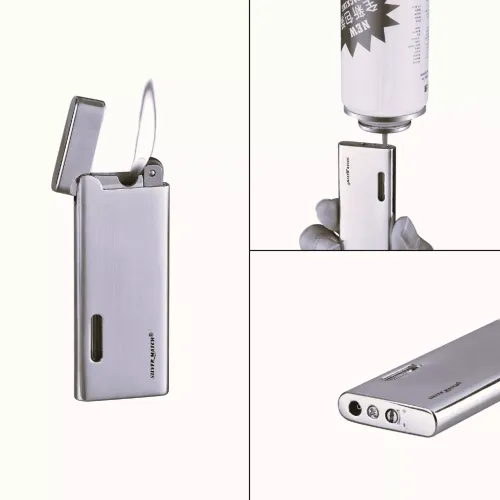 Газовые зажигалки Газовая тонкая зажигалка Silver Match La Valette с боковым (наклонным) пламенем, темный хром (40672351DRI) Газовые зажигалки Газовая тонкая зажигалка Silver Match La Valette с боковым (наклонным) пламенем, темный хром (40672351DRI)