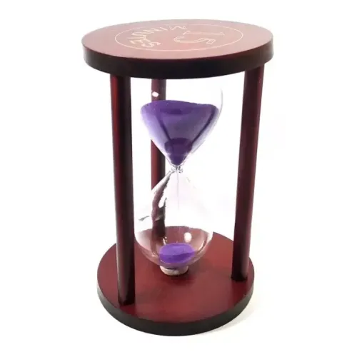 Песочные часы Часы песочные на 15 минут в дереве, фиолетовый песок 14,5х9х9 см (DN32213B)