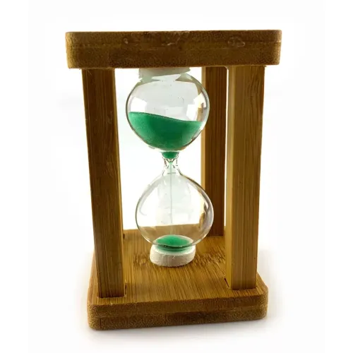 Песочные часы Часы песочные на 3 мин в бамбуке "Эйфелева башня" зеленый песок 9,5 х6, 5х6, 5 см (DN29766D)