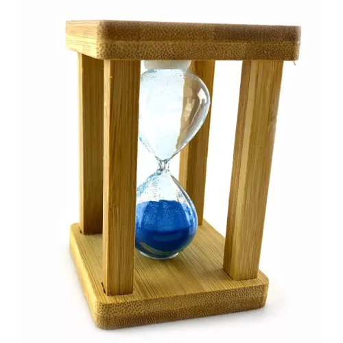 Песочные часы Часы песочные в бамбуке на 3 мин "Эйфелева башня" синий песок 9,5х6,5х6,5 см (DN29766A )