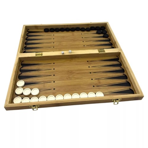 Ігрові набори Ігровий набір 3 в 1 нарди, шахи, шашки DUKE дерево бамбук, картонна упаковка (38,7 х 38,7 х2, 3 cм) (DN36040)