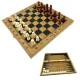 Ігрові набори Ігровий набір 3 в 1 нарди, шахи, шашки DUKE дерево бамбук, картонна упаковка (38,7 х 38,7 х2, 3 cм) (DN36040)