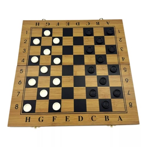 Ігрові набори Ігровий набір 3 в 1 нарди, шахи, шашки DUKE дерево бамбук, картонна упаковка (38,7 х 38,7 х2, 3 cм) (DN36040)