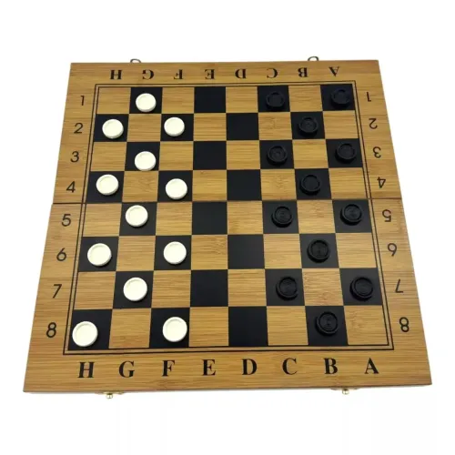 Ігрові набори Ігровий набір 3 в 1 нарди, шахи, шашки DUKE дерево бамбук, картонна упаковка (38,7 х 38,7 х2, 3 cм) (DN36040)