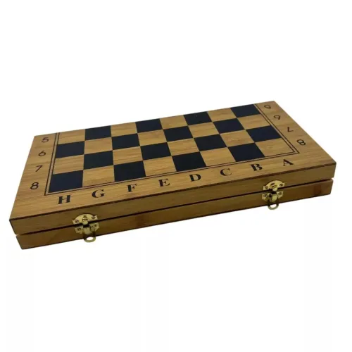 Ігрові набори Ігровий набір 3 в 1 нарди, шахи, шашки DUKE дерево бамбук, картонна упаковка (38,7 х 38,7 х2, 3 cм) (DN36040)