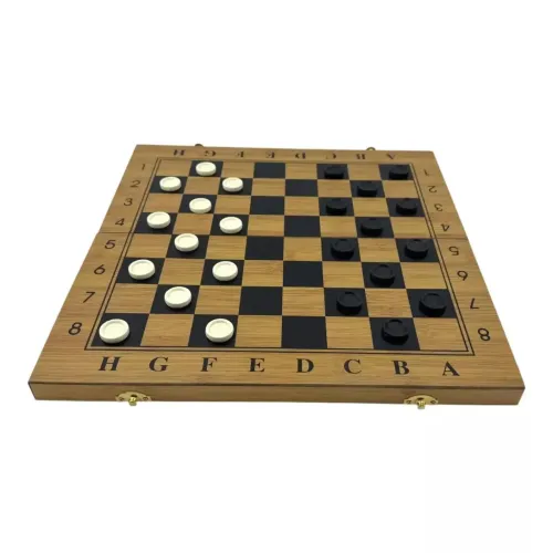 Ігрові набори Ігровий набір 3 в 1 нарди, шахи, шашки DUKE дерево бамбук, картонна упаковка (38,7 х 38,7 х2, 3 cм) (DN36040)