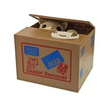 Інтерактивна скарбничка "Кішка Злодюжка біла" на батарейках (12х9х10 см) пластик, коричневий (DN29756E)