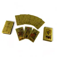 Карти ТАРО 78 шт Райдера-Уэйта , пластик, золотистий 12,5х7,4х3 см (DN35971) Карти ТАРО 78 шт Райдера-Уэйта , пластик, золотистий 12,5х7,4х3 см (DN35971)